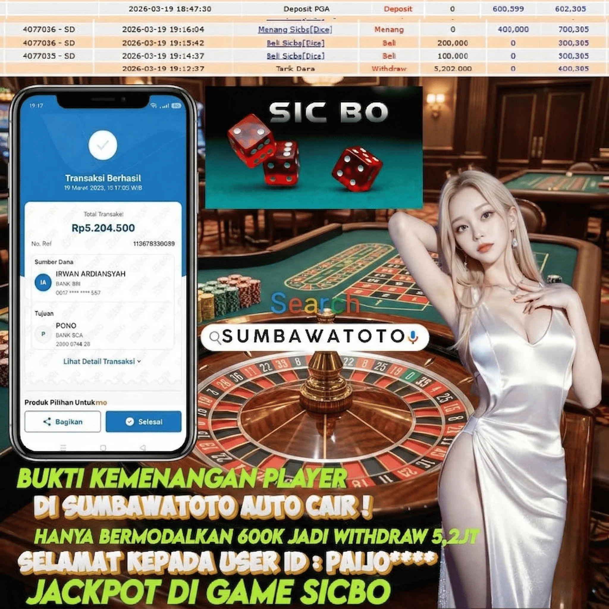 🔥SELAMAT BOSSQU JP DI SICBO 🔥